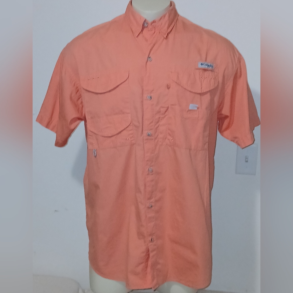 Columbia PFG Mens Fishing Vented Button Front Short Sleeve Shirt Size XL